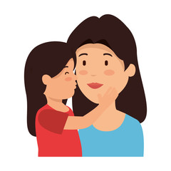 beautiful mother lifting daughter