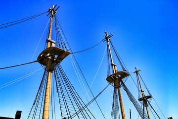 Antique frigate of the portuguese navy in Cacilhas port
