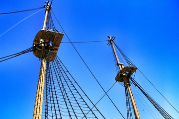 Fototapeta premium Antique frigate of the portuguese navy in Cacilhas port