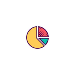 Naklejka premium pie chart icon line design. Business icon vector design