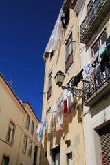 Old colorful and vintage facades in Lisbon