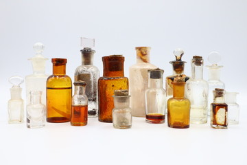Obraz na płótnie Canvas Antique Medicine Bottles, 1800s Victorian Era