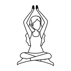 woman practicing lotus yoga position