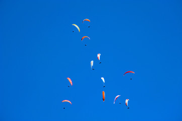 Group of paragliders