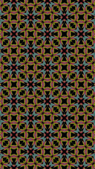 Ornate geometric pattern and abstract multicolored background