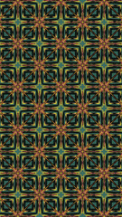 Ornate geometric pattern and abstract multicolored background