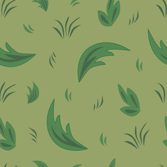 Vector seamless pattern with abstract leaves.