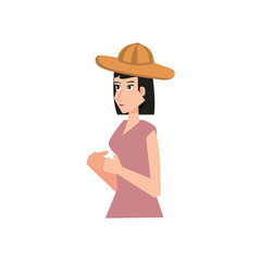 young woman with hat avatar character