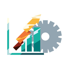 Fototapeta premium financial report diagram gear