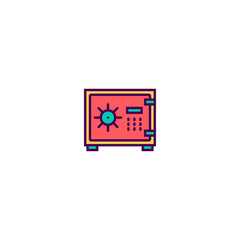 safebox icon line design. Business icon vector design