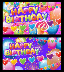 Set Cards with Birthday Party Elements