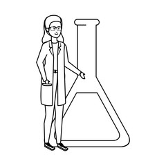 professional female doctor with tube test