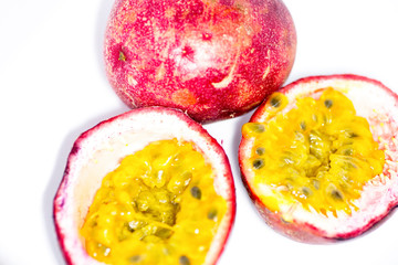 passion fruit on white background