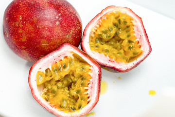 passion fruit on white background