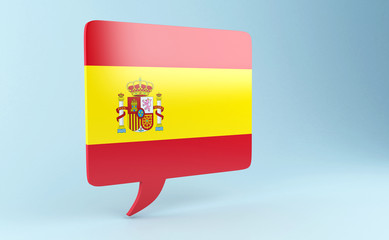 Fototapeta premium 3d Bubble speech with spain flag.