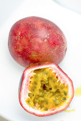 passion fruit on white background
