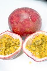 passion fruit on white background