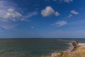 Old contruction by fishermen in the adriatic coast of Italy