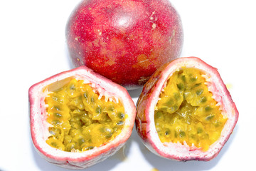 passion fruit on white background
