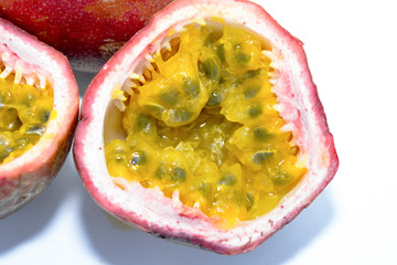 passion fruit on white background