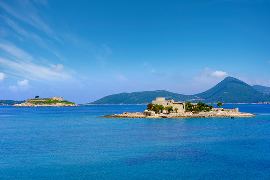 Montenegro, Bay of Kotor, Peninsula Lustica, Fort Mamula and Gospa Island