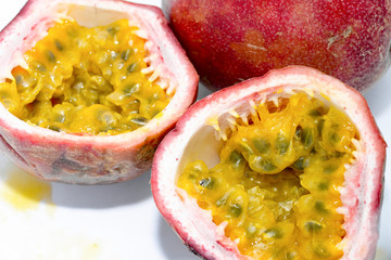 passion fruit on white background