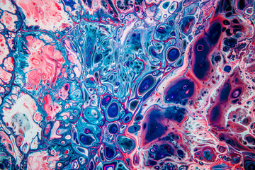 Mixture of acrylic paints. Liquid marble texture. Fluid art. Applicable for design cover, presentation, invitation, flyer, annual report, poster and business card, desing packaging. Modern artwork 