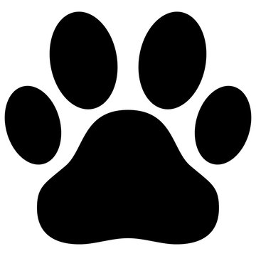 Black dog paw print vector illustration