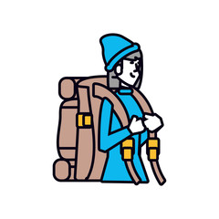 traveler woman with travel bag avatar character