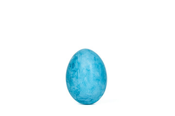 Blue easter egg isolated on white background