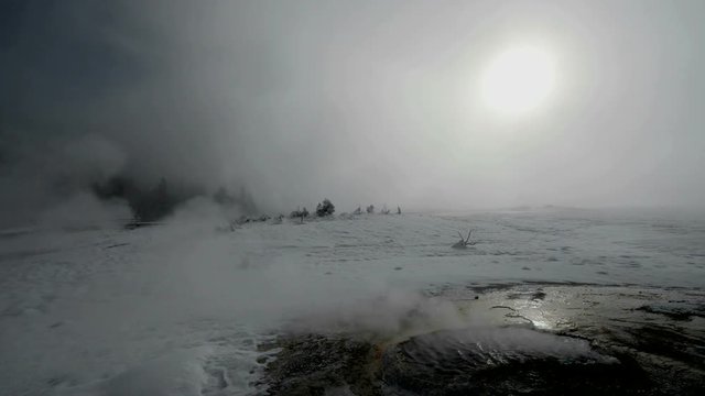 Geyser in winter