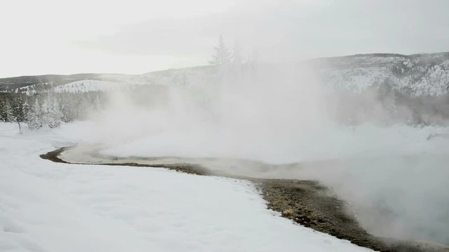 Geyser in winter