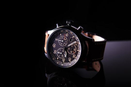 watch expedition arrow with brown leather strap