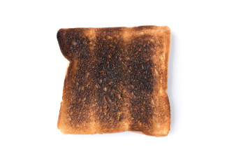 Burned bread  isolated on a white background