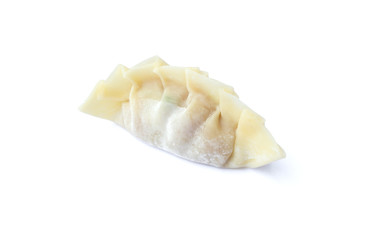 raw dumplings or gyoza isolated on white background - 258429017
