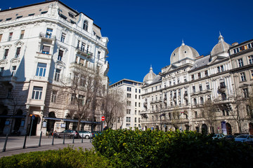 Naklejka premium Beautiful architecture of the buildings at Budapest city center
