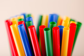 Variety of colorful straws, macro shot