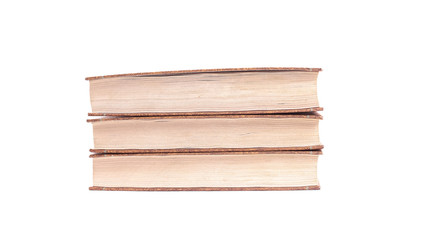 stack of books.isolated on blue background. photo with copy space
