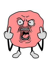 wichser fick dich fuck you off mittelfinger zeigen beleidigen kopf bollen gesicht schreien brüllen laut böse angst lustig comic cartoon kreischen clipart