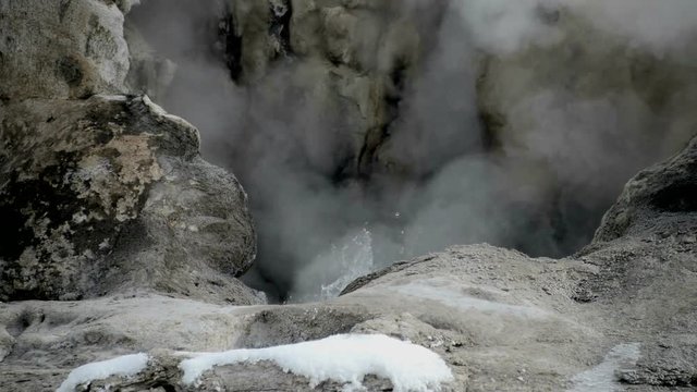 Erupting geyser