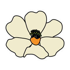 beautiful flower decorative icon