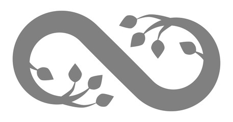 Infinity flourish symbol icon - gray, isolated - vector