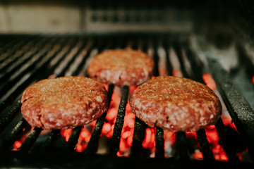 Delicious Burger on the grill - American Barbecue