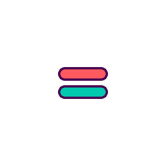 Equal icon design. Essential icon vector design
