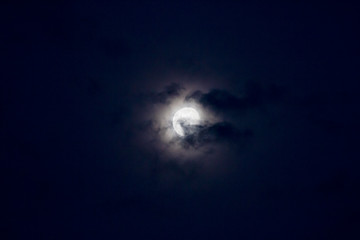 full moon and clouds