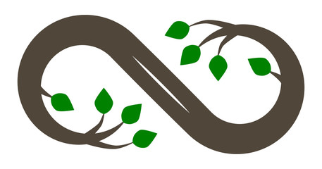 Infinity flourish symbol icon - tree, isolated - vector