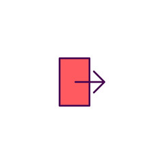 Exit icon design. Essential icon vector design