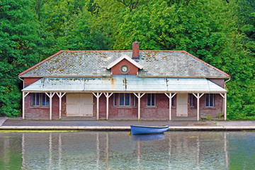 The old boat house set in tranquil surroundings