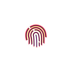 Finger print icon design. Essential icon vector design