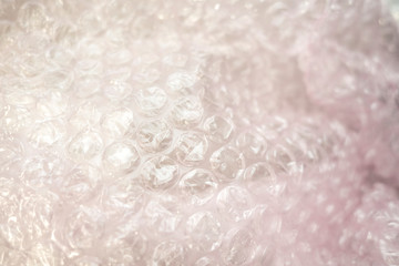 bubble wrap plastic with light pink transparent hue